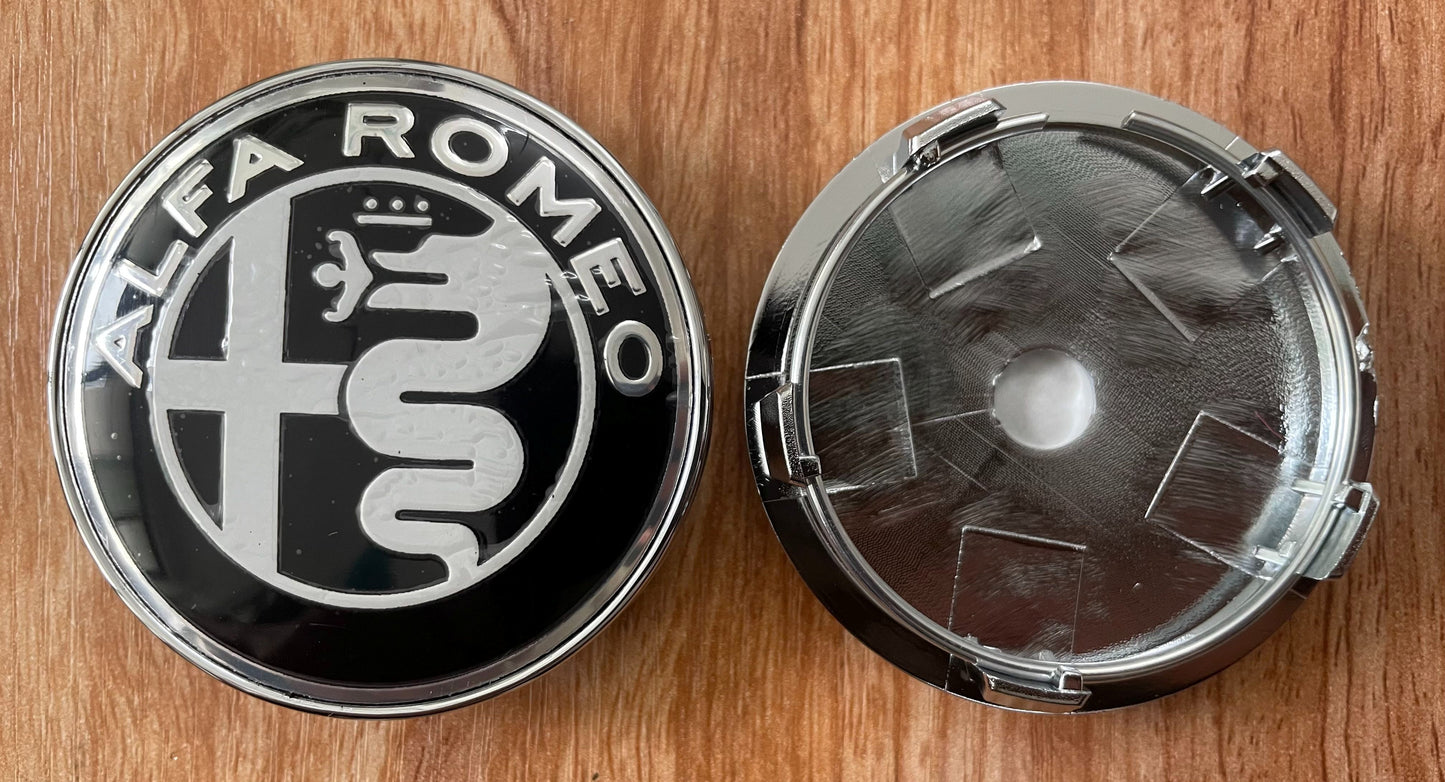 4x Nabendeckel 60mm kompatibel für Alfa Romeo Felgen
