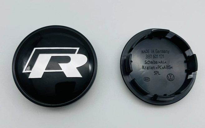 4x Nabendeckel 65mm kompatibel für VW R Look Felgendeckel Set