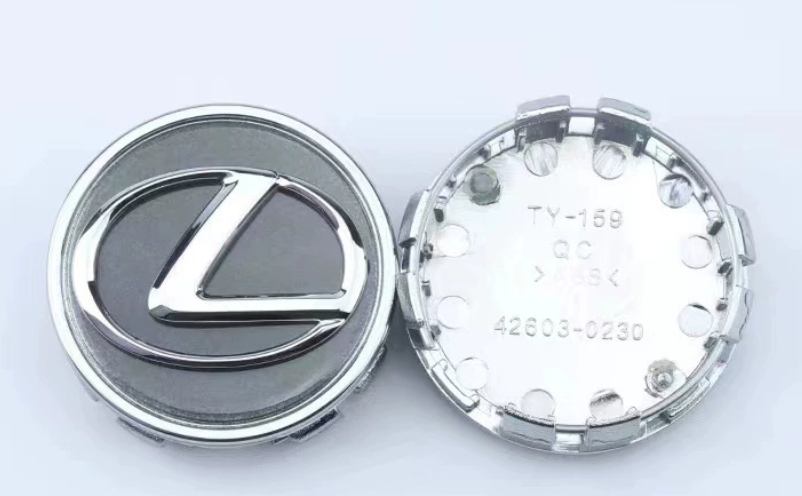 4x Nabendeckel 62mm kompatibel für Lexus Grau mit Chromrand