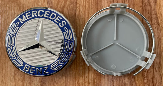4x Nabendeckel 75mm kompatibel für Mercedes Hellblau Felgendeckel Set